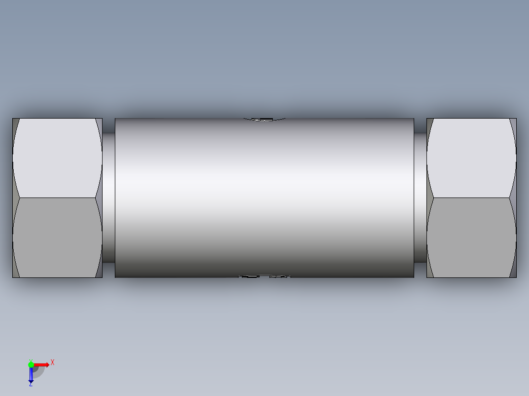 卡套式工业通用硬管接头EO_Weld_bulkhead_fitting_ESV18ZL俯视图
