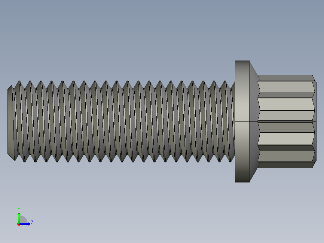 法兰头螺钉-5-16in-24 7-8long 12-point screws.STEP左视图