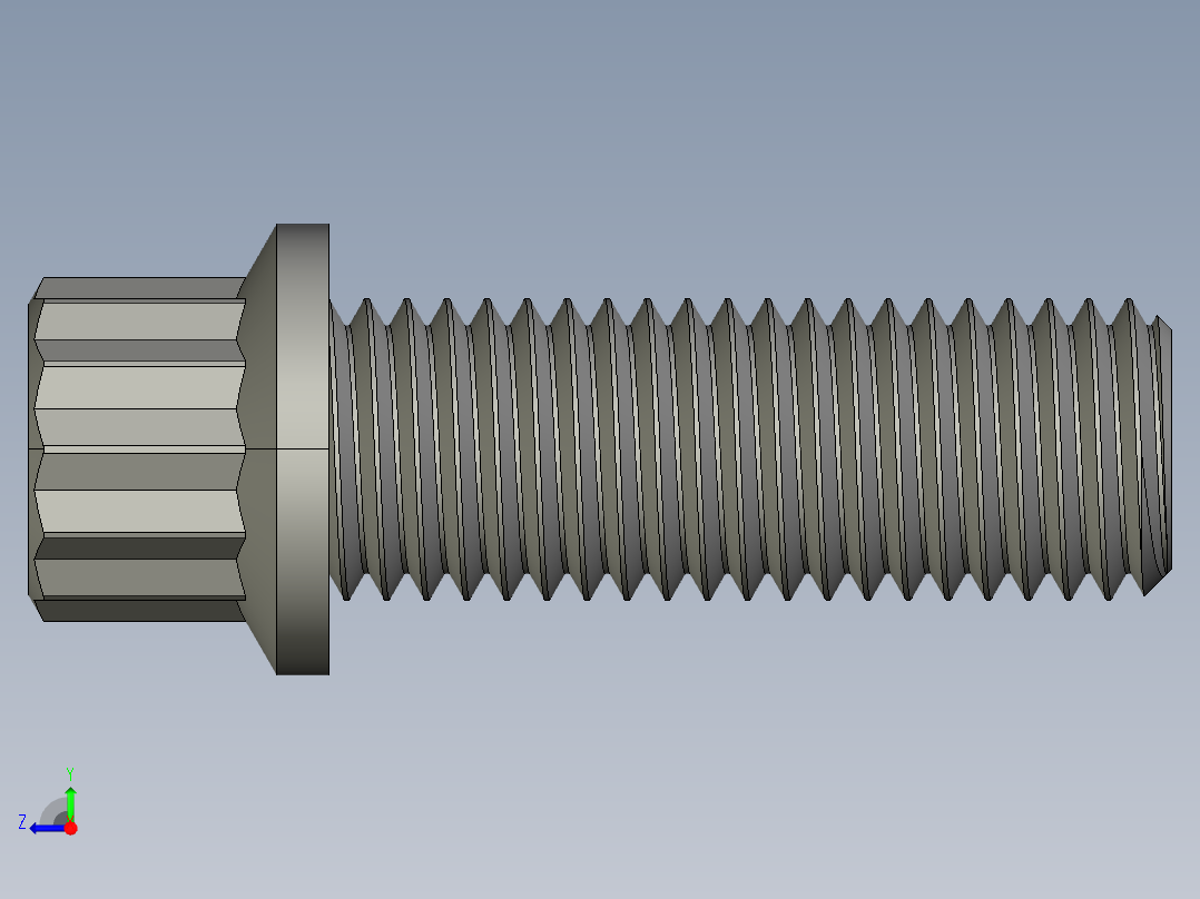 法兰头螺钉-5-16in-24 7-8long 12-point screws.STEP右视图