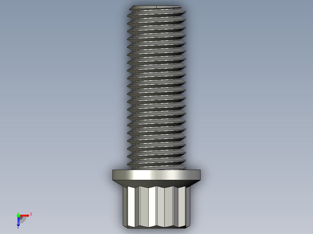 法兰头螺钉-5-16in-24 7-8long 12-point screws.STEP俯视图