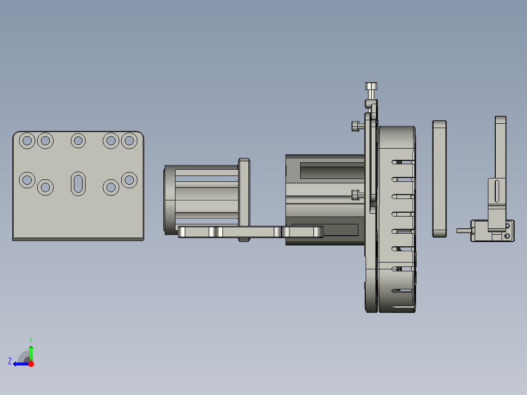直线模组LHN4006 零部件设计图纸右视图