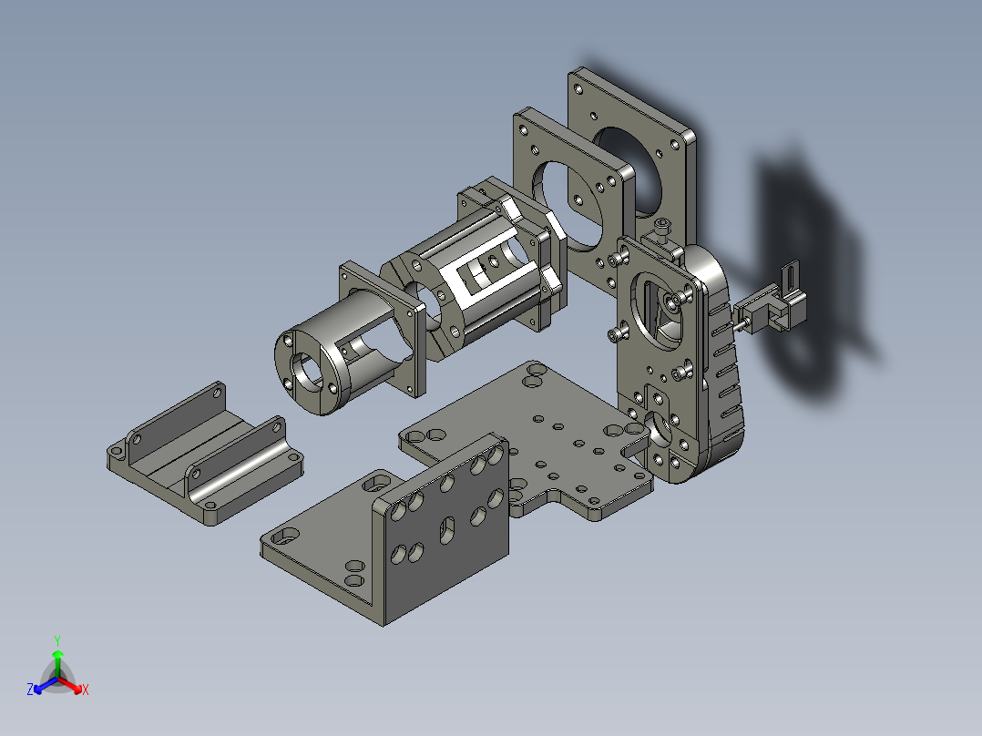 直线模组LHN4006 零部件设计图纸正等轴测图