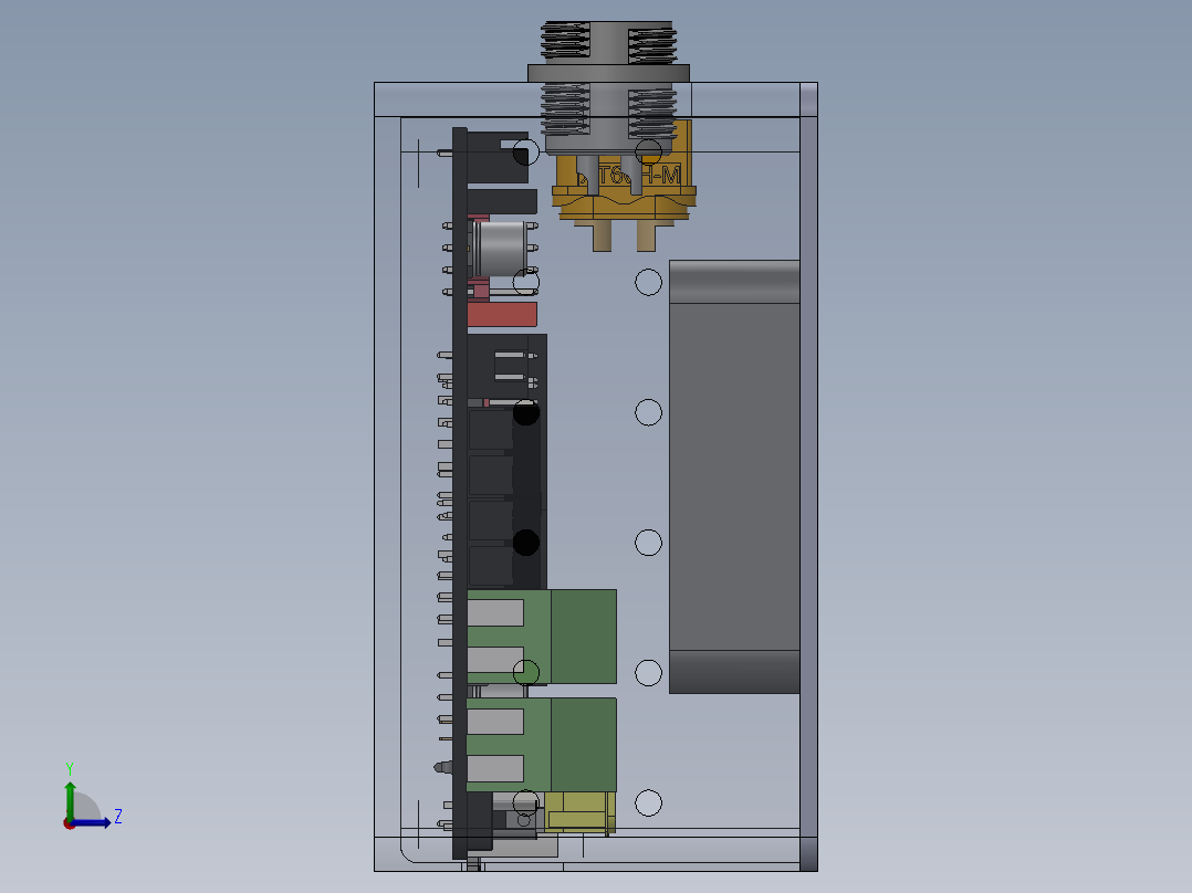 树莓派包装盒带散热风扇左视图