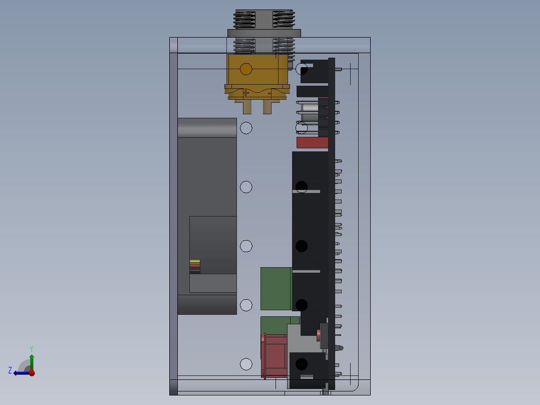 树莓派包装盒带散热风扇右视图