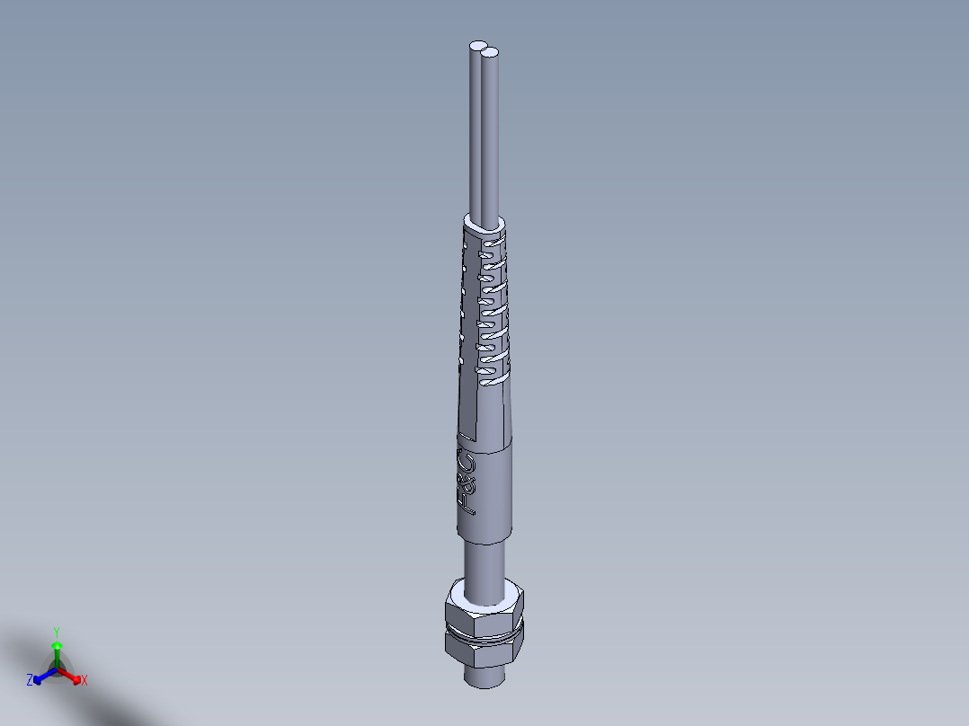 FFRS-310 检测距离30mm 1M线 安装头M3正等轴测图