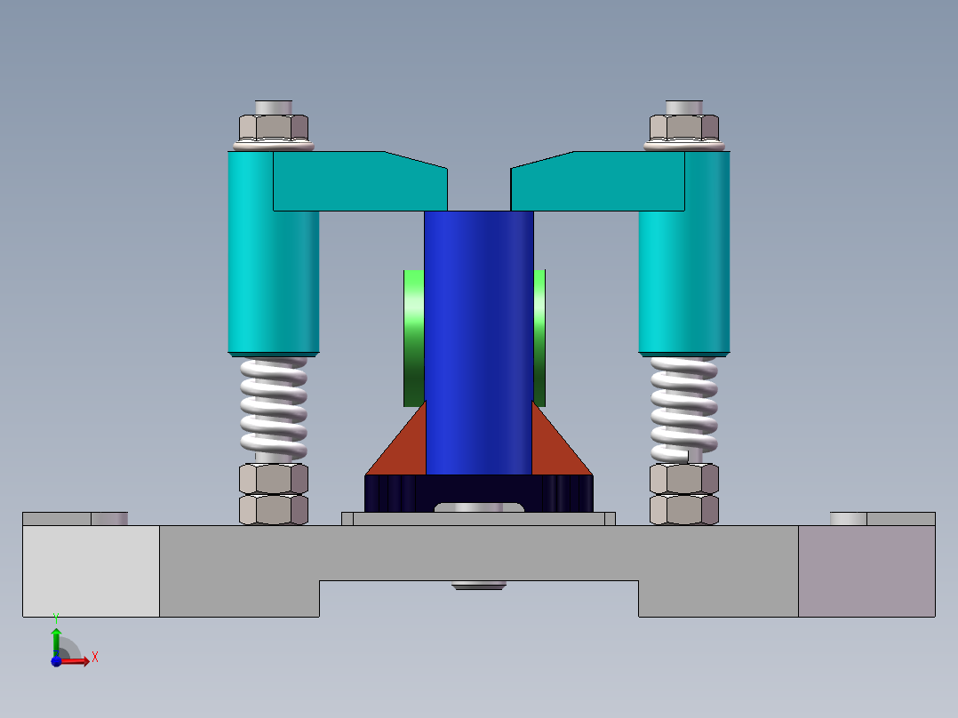 195摇臂轴座铣宽1.5mm槽夹具设计资料含三维+二维CAD+工序卡+说明书前视图