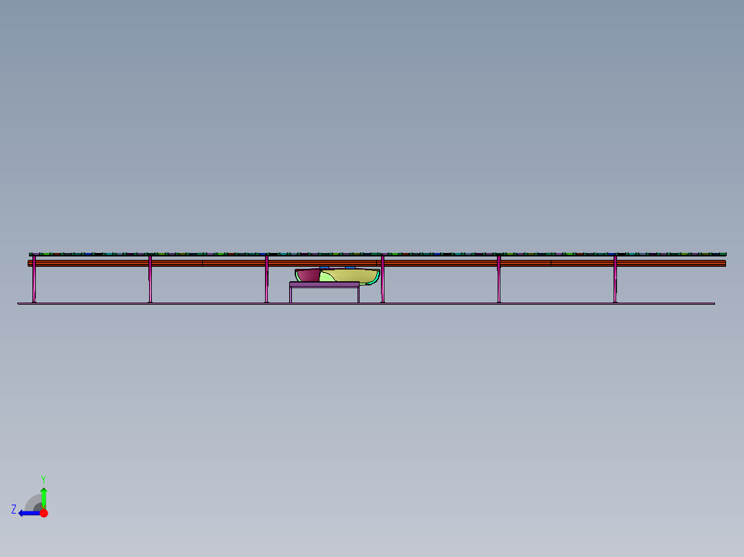 吊挂式轨道车辆用设备右视图