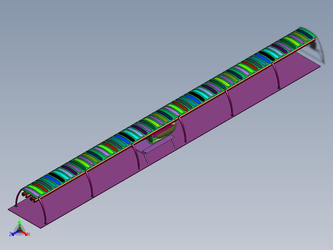 吊挂式轨道车辆用设备正等轴测图