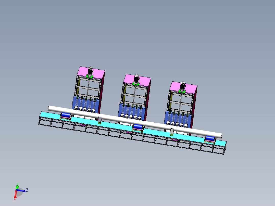 Q499-钢管螺旋式无损探伤系统设计【三维SolidWorks】主视图