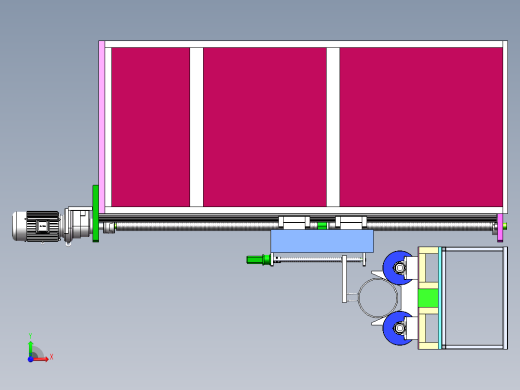 Q499-钢管螺旋式无损探伤系统设计【三维SolidWorks】前视缩略图
