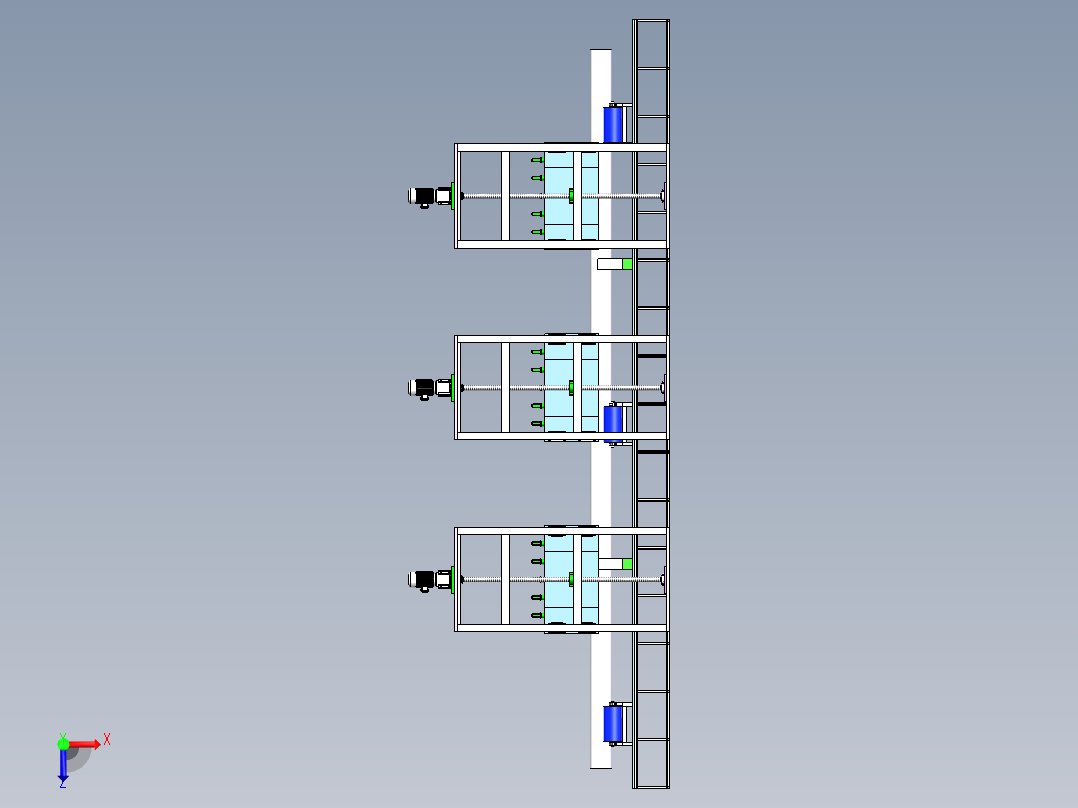 Q499-钢管螺旋式无损探伤系统设计【三维SolidWorks】俯视图