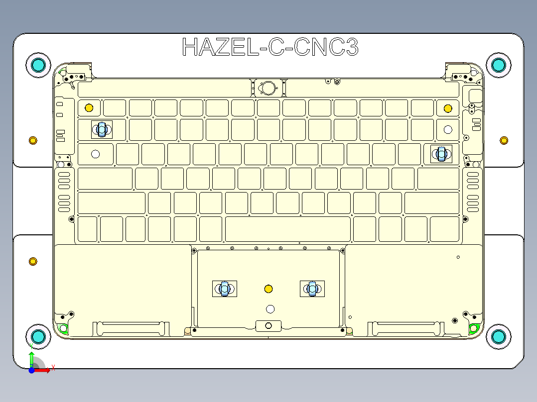 HAZEL-C-笔记本CNC工装夹具三维模型CNC3-0512前视图