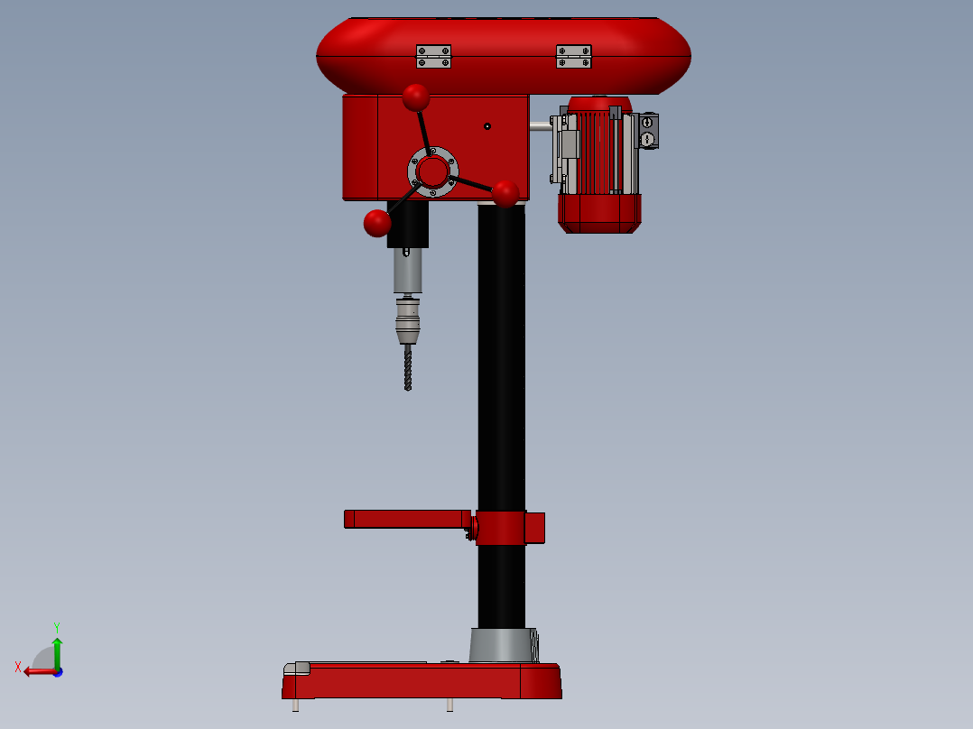 台面钻床sw18可编辑后视图