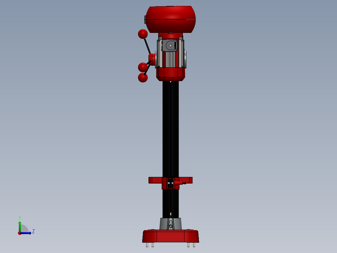 台面钻床sw18可编辑左视图