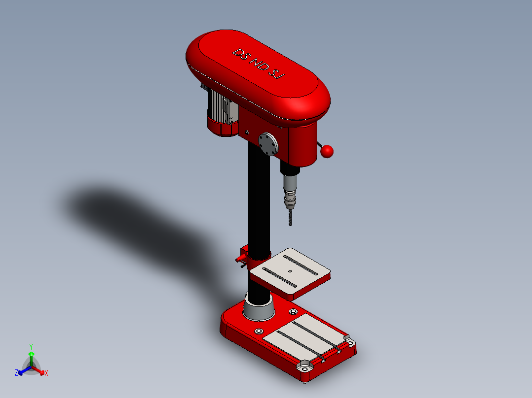 台面钻床sw18可编辑正等轴测图