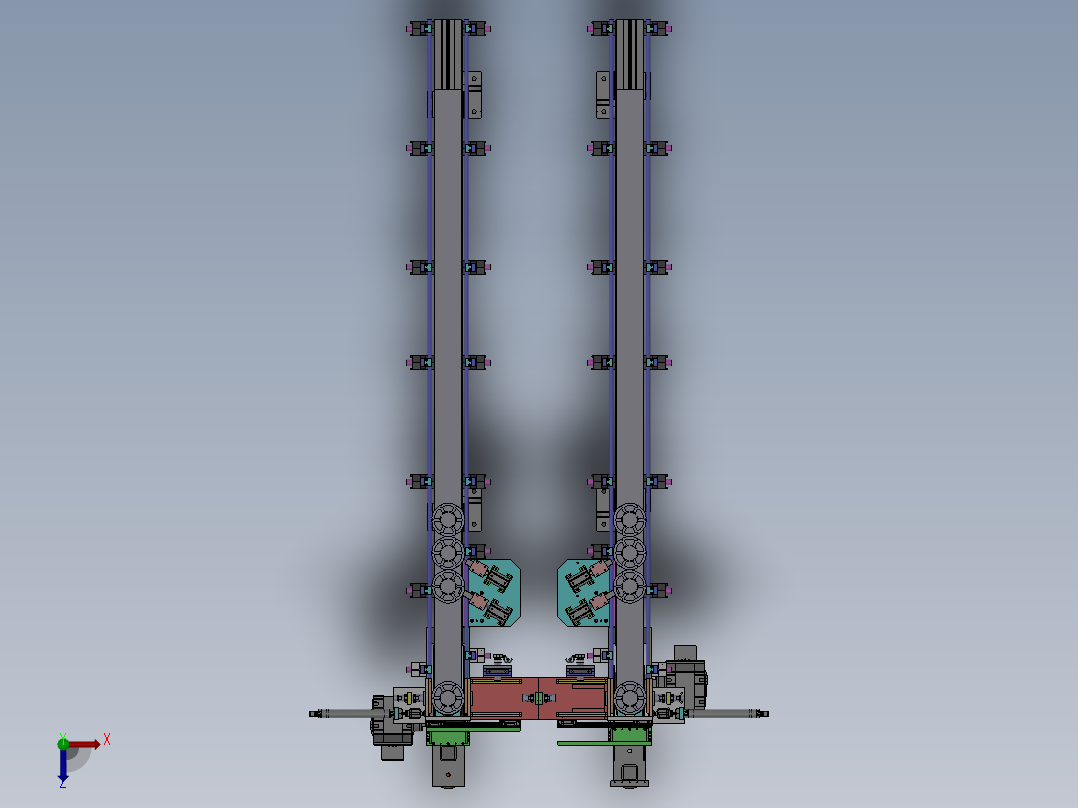 射灯外壳自动加工输送设备sw17可编辑俯视图