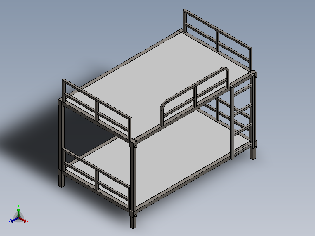 上下床正等轴测图