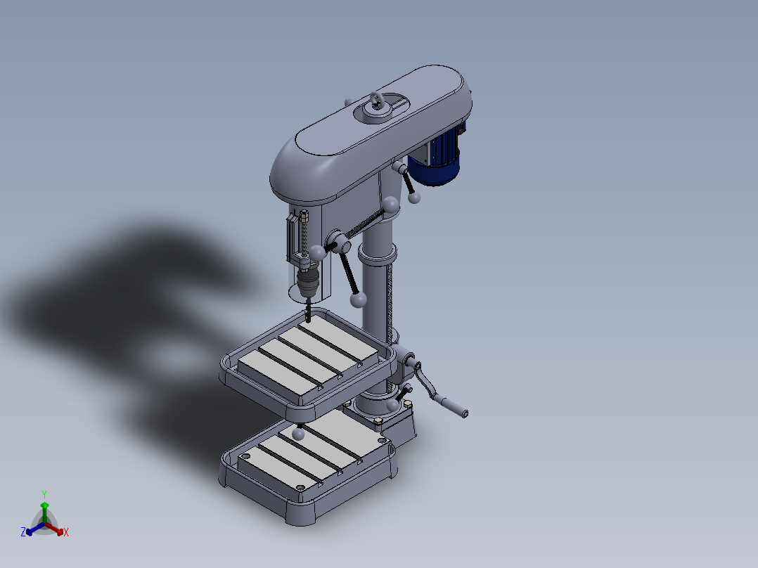 钻台pillar-drill-all-parts正等轴测图