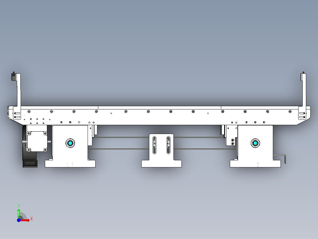 可调宽度皮带线前视图
