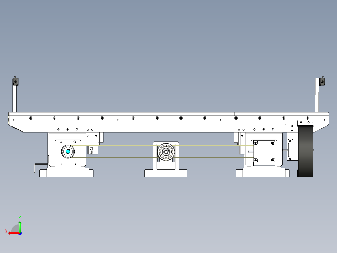 可调宽度皮带线后视图