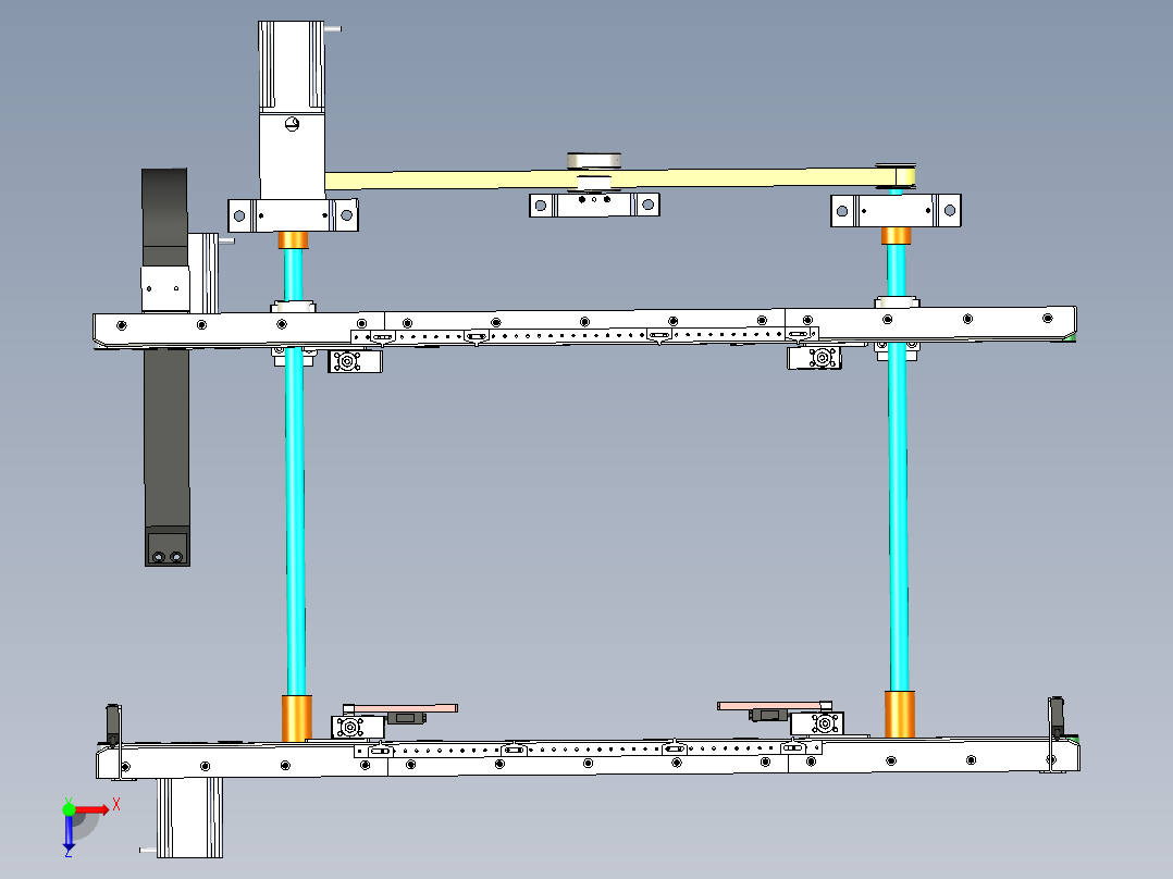 可调宽度皮带线俯视图