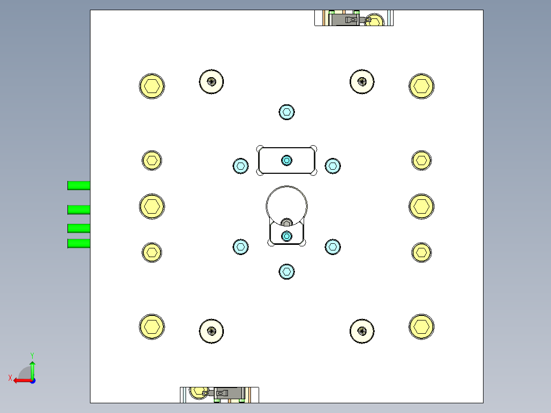 一款美容仪外壳模具图后视图