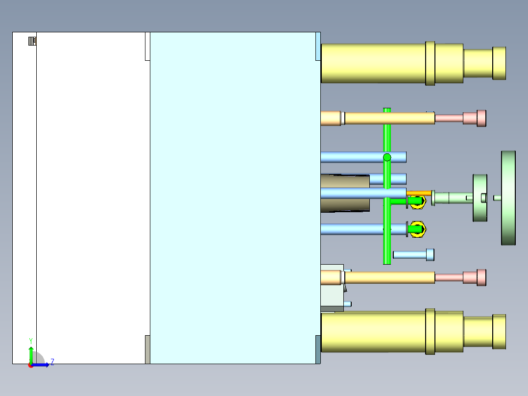 一款美容仪外壳模具图左视图