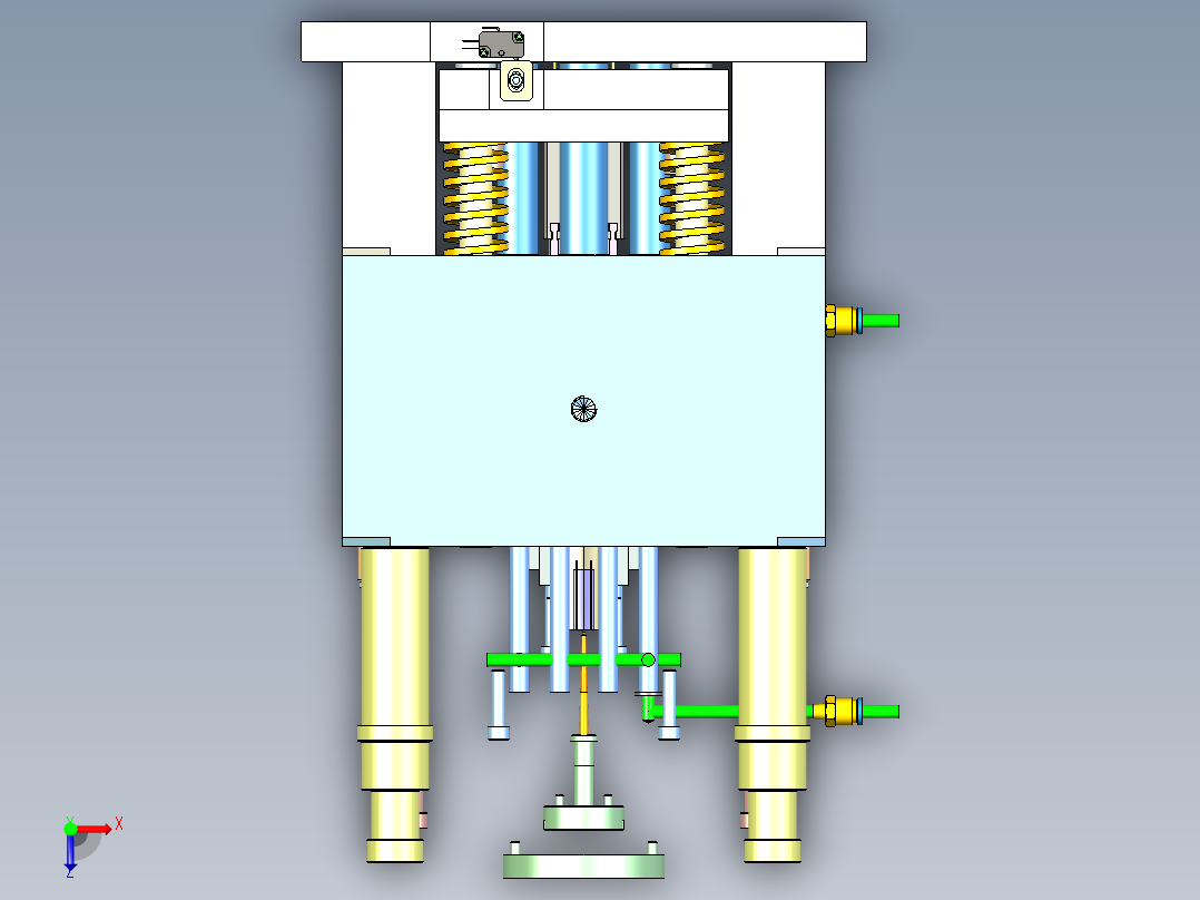 一款美容仪外壳模具图俯视图