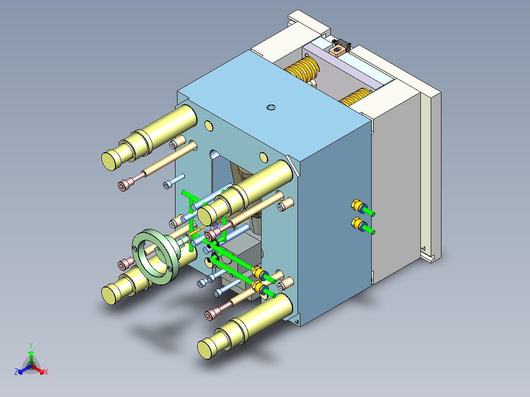 一款美容仪外壳模具图正等轴测图