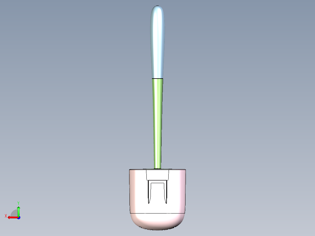 壁挂马桶刷后视图
