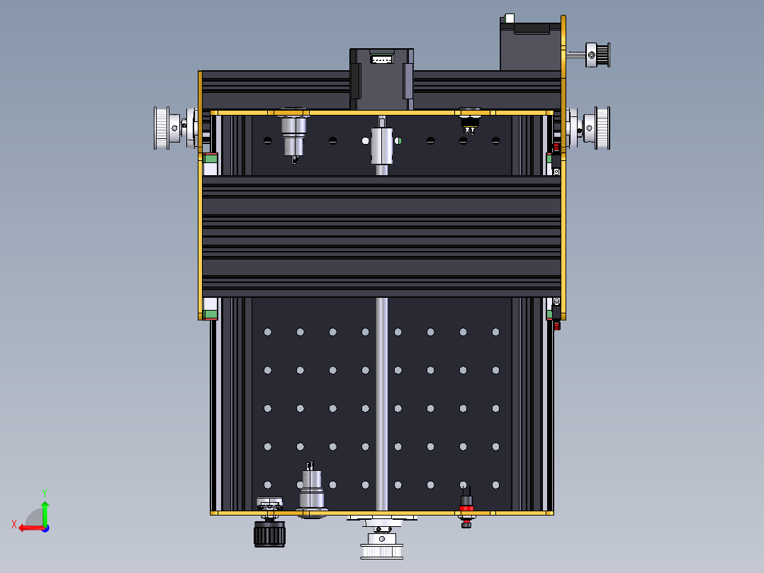 小型电路板钻铣机后视图