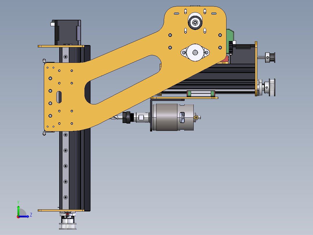 小型电路板钻铣机左视图