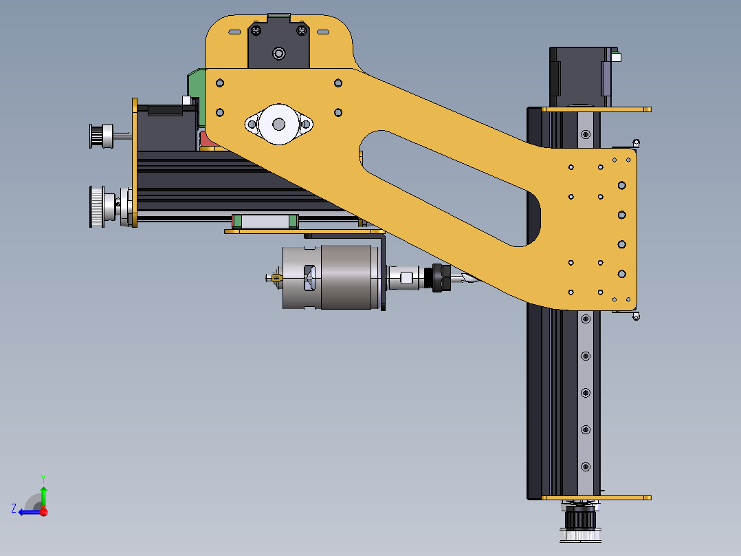 小型电路板钻铣机右视图