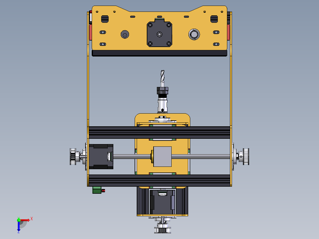 小型电路板钻铣机俯视图