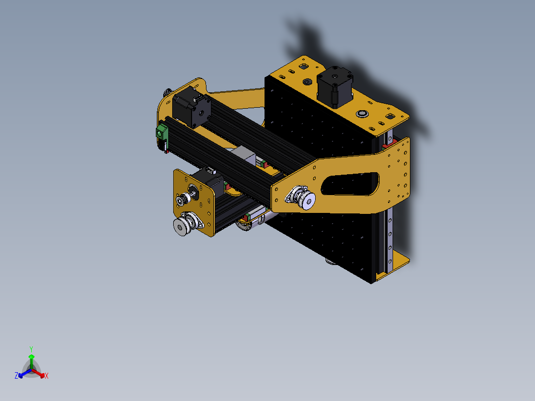 小型电路板钻铣机正等轴测图