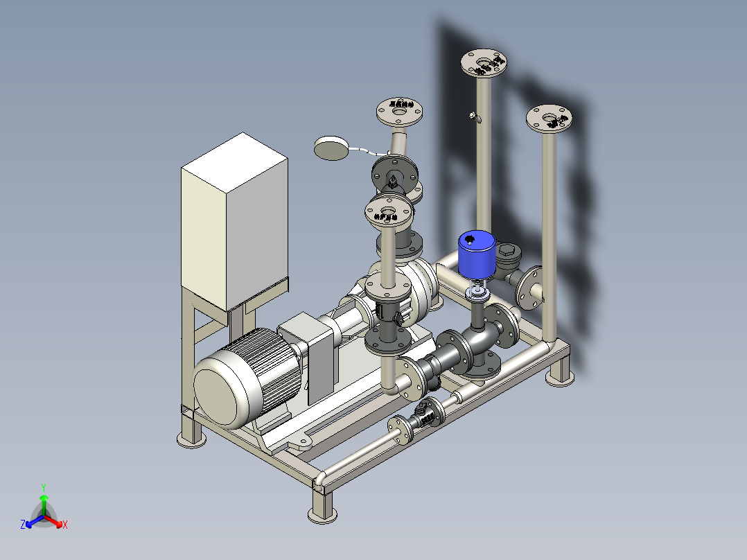 导热油二次循环系统正等轴测图