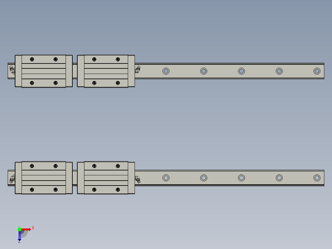 SHS35V2SS67015II滚珠导轨俯视图