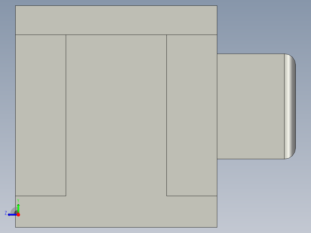 90GF125RC-90YS90GY38精研电机减速机_2无转盘右视图