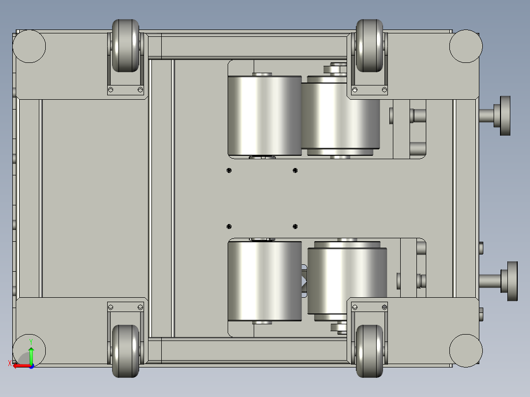 废料牵引机总装配体后视图