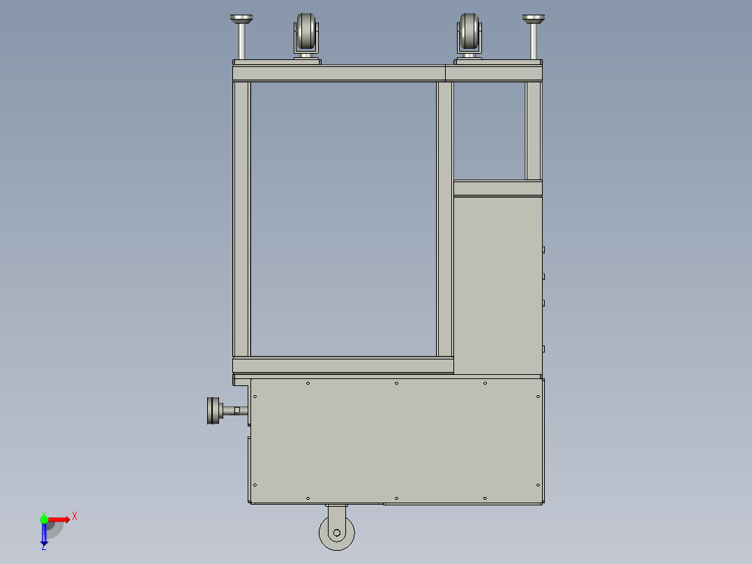 废料牵引机总装配体俯视图