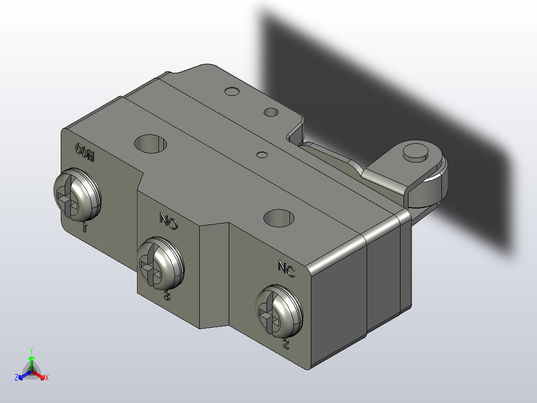 微动开关传感器ZLB03-B主视图