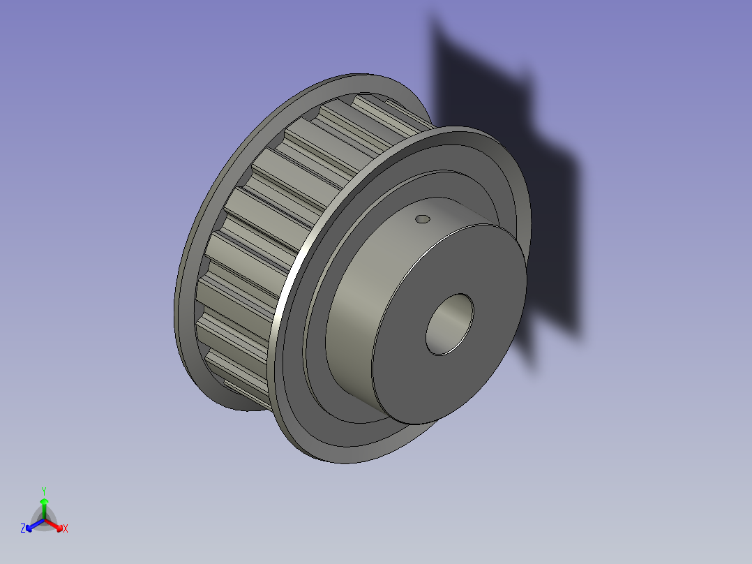 LXYC-BOSSL带凸肩型-同步带轮正等轴测图