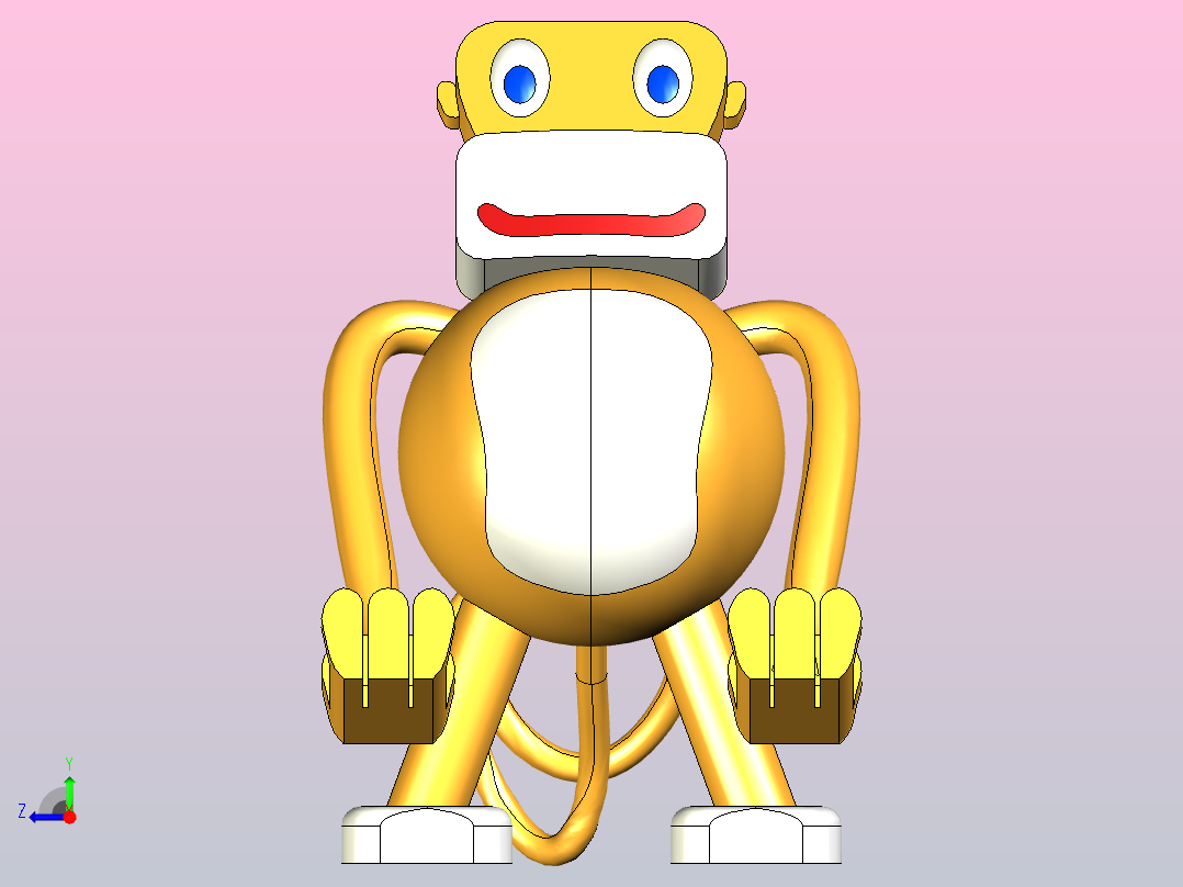 可爱的猴子电话架右视图