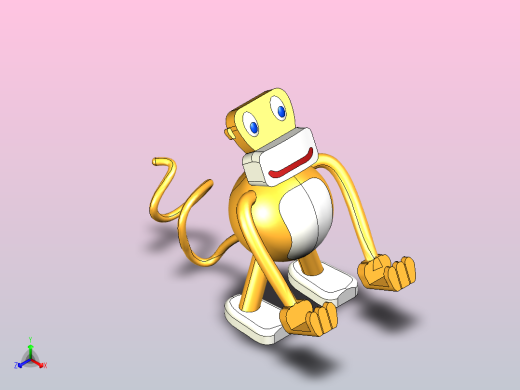 可爱的猴子电话架正等轴测缩略图