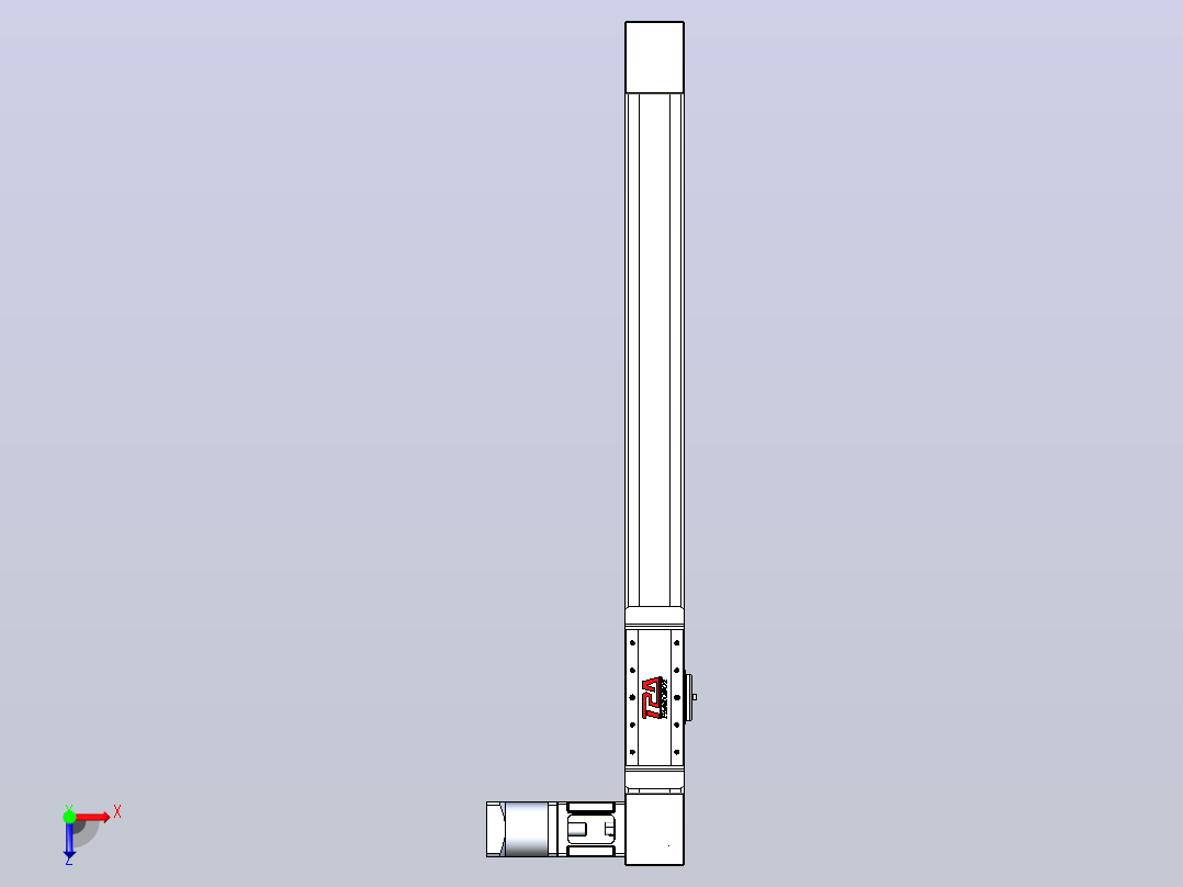 伺服电机集成皮带传动直线执行器TPA-OCB-60-140-L550-DL-J60-N3俯视图
