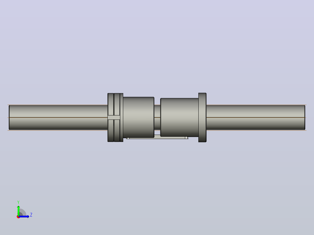 FFZL5012-4滚珠丝杆3D模型左视图