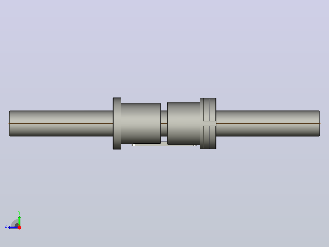 FFZL5012-4滚珠丝杆3D模型右视图