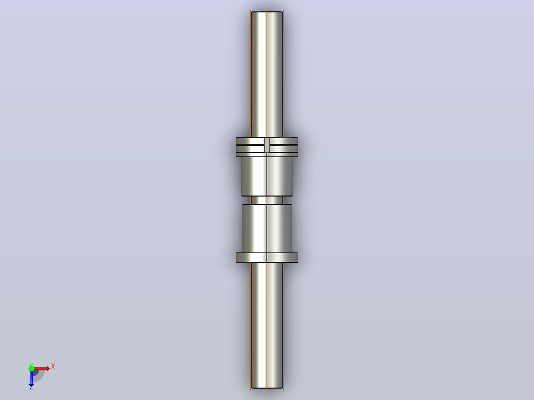 FFZL5012-4滚珠丝杆3D模型俯视图