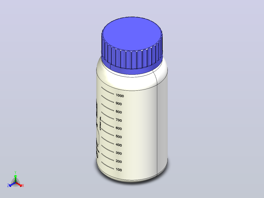 实验室瓶1l GL80溶液瓶主视图