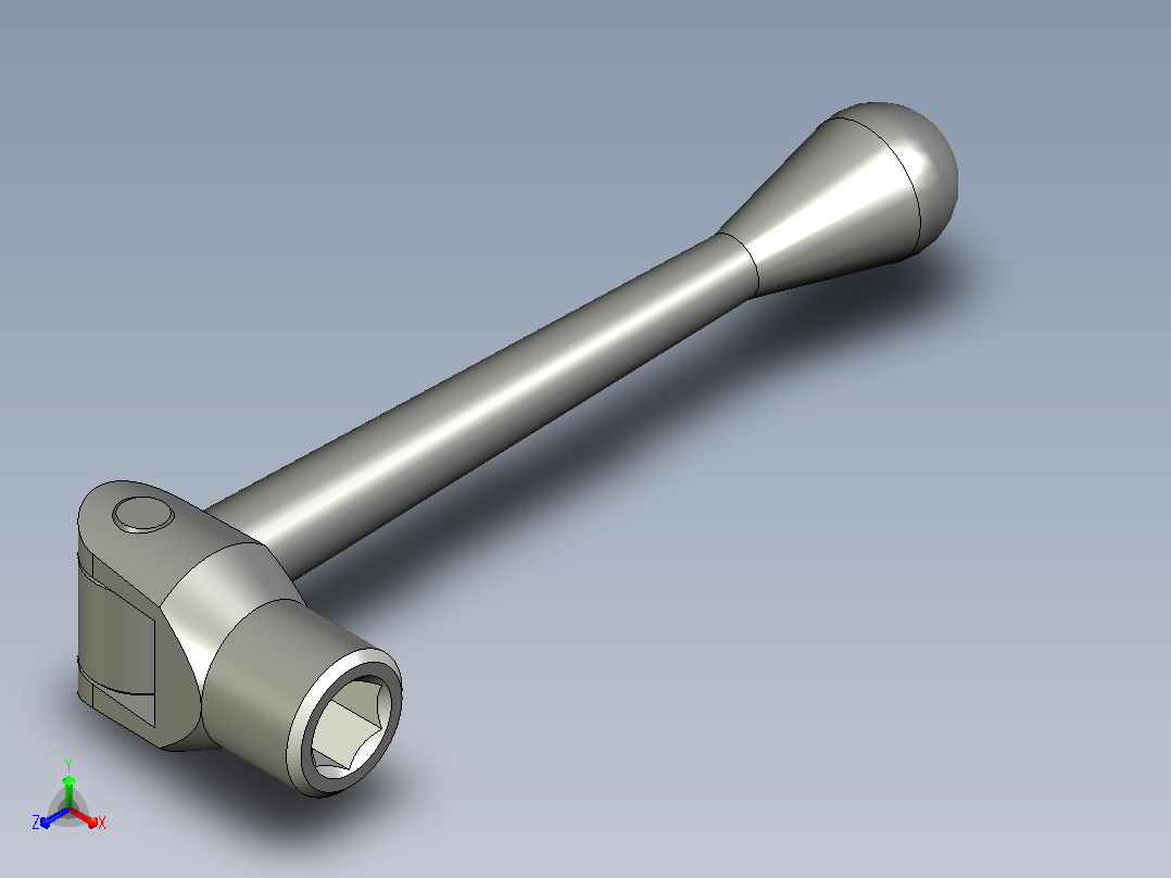 丝杠的可翻转手柄主视图